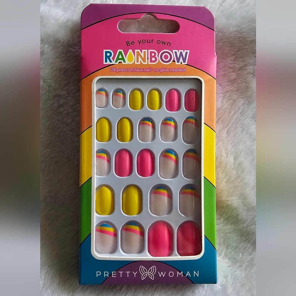Rainbow Press-On Faux Nails